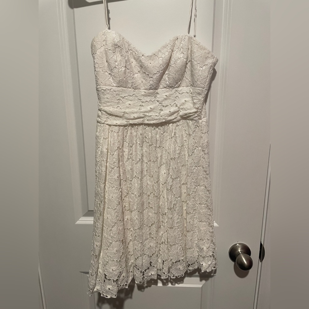 Speechless Strapless White Lace Dress